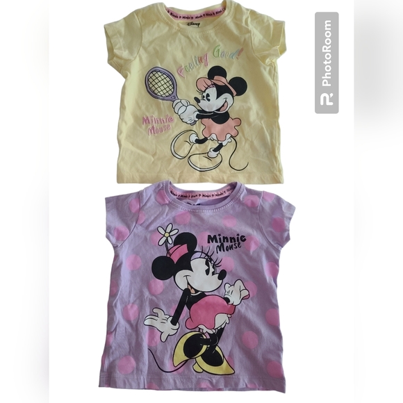 Disney Minnie Mouse T-shirts Tees Size 9-12 Months Yellow Purple - Picture 2 of 7
